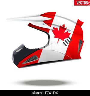 Canada Flag on Motorcycle Helmets Stock Vector