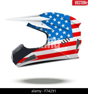 USA Flag on Motorcycle Helmets Stock Vector