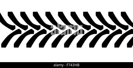 Tractor tyre tread marks isolated over a white background Stock Photo