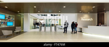 Reception interior of Microsoft Research, Cambridge, England, UK Stock Photo