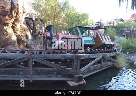 Big thunder Mountain railroad at Disneyland, Los Angeles. Stock Photo