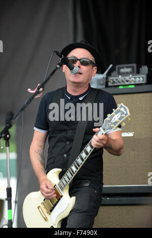 Ottawa, Canada. June 23, 2013. Patrick Pentland of the popular Canadian rock band Sloan perform at the Dragon Boat Race festival in Ottawa, Ontario. Stock Photo