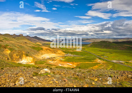 Krysuvik geothermal area landscape near hot springs Stock Photo