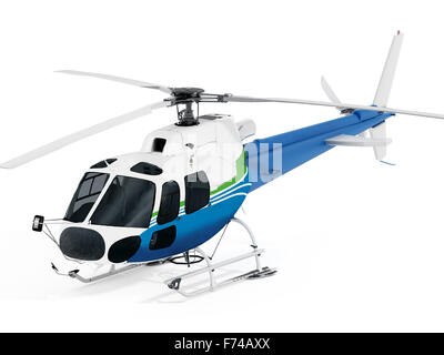 Helicopter isolated on white background. Stock Photo