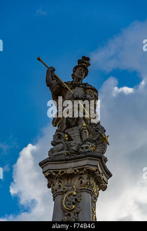 Top of the Fountain of Saint George, Trier, Germany Stock Photo