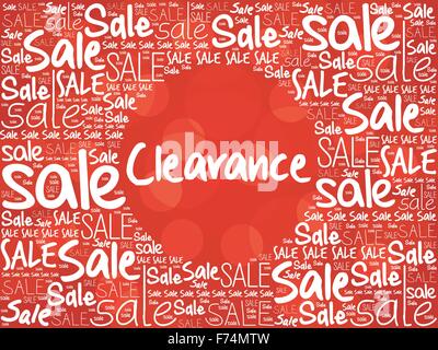 Clearance word cloud background, business concept Stock Vector