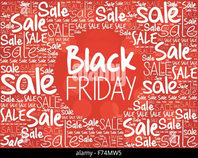 Black Friday word cloud background, business concept Stock Vector