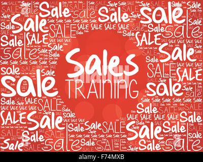 Sales Training word cloud background Stock Vector