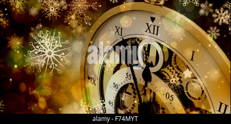 Composite image of close-up of old pocket clock Stock Photo