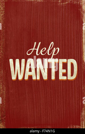 A Vintage help wanted sign Stock Photo