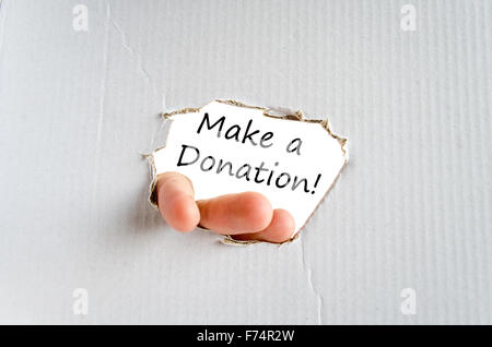 Make a donation text concept isolated over white background