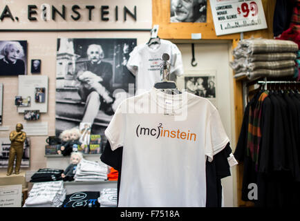 Princeton, New Jersey, USA. 25th Nov, 2015. It was 100 years ago today Albert Einstein presented his general theory of relativity at the Prussian Academy of Science. Despit being hailed by Time Magazine in 1999 as ''The Person of the Century, '' the only permanent exhibiition of Albert Einstein memorabilia and artifacts in the United States is housed at Landau, an upscale clothing store in Princeton, the university town where Einstein spent 22 years as a faculty member at the Institute for Advanced Study. © Brian Cahn/ZUMA Wire/Alamy Live News Stock Photo