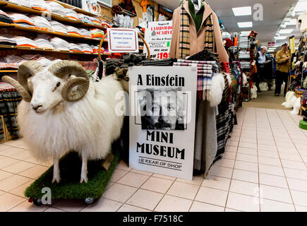 Princeton, New Jersey, USA. 25th Nov, 2015. It was 100 years ago today Albert Einstein presented his general theory of relativity at the Prussian Academy of Science. Despit being hailed by Time Magazine in 1999 as ''The Person of the Century, '' the only permanent exhibiition of Albert Einstein memorabilia and artifacts in the United States is housed at Landau, an upscale clothing store in Princeton, the university town where Einstein spent 22 years as a faculty member at the Institute for Advanced Study. © Brian Cahn/ZUMA Wire/Alamy Live News Stock Photo