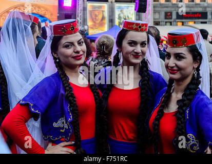 Armenians  traditional dancers in Yerevan Stock Photo