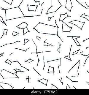 Constellations on white pattern Stock Vector