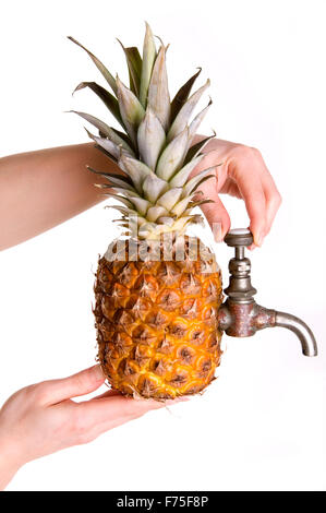 Pineapple juice source Stock Photo