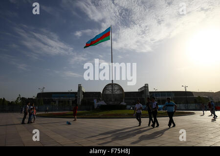 A general view of the outside of the Crystal Hall and the National Flag Square. Baku2015. 1st European Games. Baku. Azerbaijan. 17/06/2015. Stock Photo