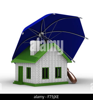 Insurance of habitation. Isolated 3D image on white background Stock Photo