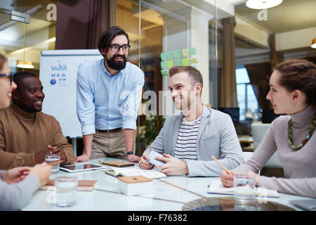 Group of office workers having meeting Stock Photo