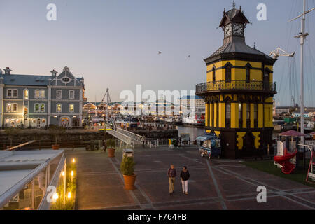 CAPE TOWN, SOUTH AFRICA- Clock Tower at the V and A Waterfront , downtown Cape Town