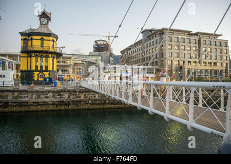 CAPE TOWN, SOUTH AFRICA- Walking bridge at the V and A Waterfront , downtown Cape Town Stock Photo