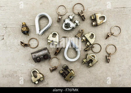 Shiny tools on a grunge background Stock Photo