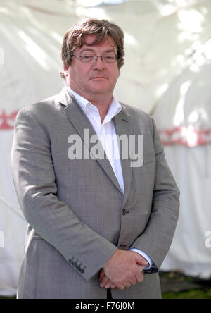 A portrait of John Burnside in Charlotte Square Garden's during the Edinburgh Book Festival. Stock Photo