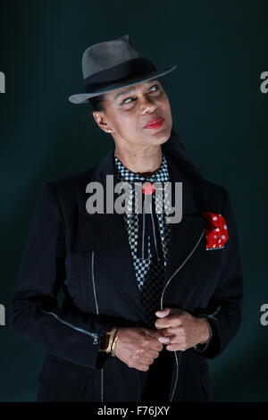 A portrait of Pauline Black in Charlotte Square Gardens during The Edinburgh Book Festival. This photo has been taken on 22/8/20 Stock Photo