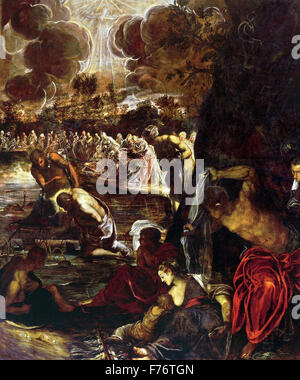 Jacopo Tintoretto - The Baptism of Christ Stock Photo