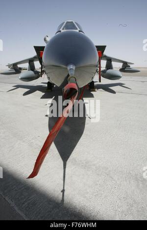 Mazar-e-Sharif, Afghanistan. 01st July, 2008. A German Bundeswehr Quick Reaction Force (QRF) reconnaissance jet Tornado seen on camp Marmal near Mazar-e-Sharif, Afghanistan, 01 July 2008. German Bundeswehr took over Quick Reaction Force duties from Norway on 01 July 2008. The manoeuvre was its first official act. Photo: Maurizio Gambarini/dpa/Alamy Live News Stock Photo