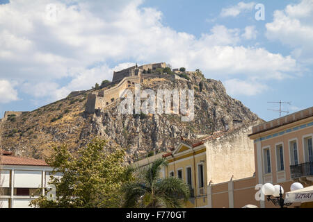 Castle on hill in Nafplio, Greece Stock Photo