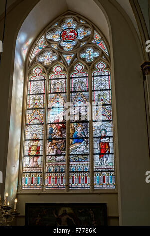 Interior view of St. Salvator's Cathedral in Bruges West Flanders Belgium Stock Photo