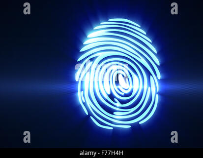 Fingerprint scanning technology Stock Photo
