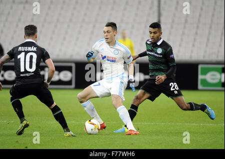 Marseille, France. 26th Nov, 2015. Europea League group stages. Marseille versus Gronigen. Ocampos (OM) Credit:  Action Plus Sports/Alamy Live News Stock Photo
