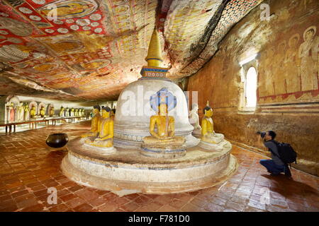 Sri Lanka - Buddhist Cave Temple Dambulla, Kandy province, UNESCO World Heritage Site Stock Photo