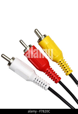 three cables on a white background Stock Photo