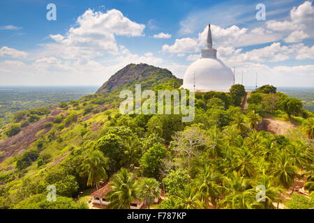 Sri Lanka - Mihintale Temple, view at Mahaseya Dagoba, UNESCO World Heritage Site Stock Photo