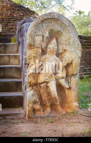 Sri Lanka - Anuradhapura, Ratnaprasada stone guard, UNESCO World Heritage Site Stock Photo