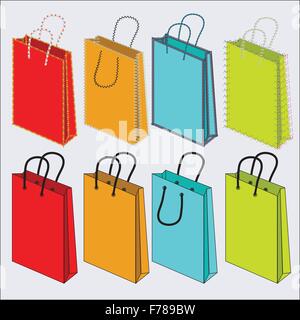 set of multi-colored bags Stock Vector