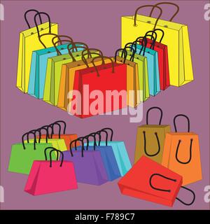 set of multi-colored bags Stock Vector