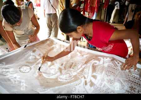 Sri Lanka - Matale, batik workshop Stock Photo