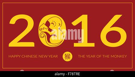 Chinese New Year 2016 (Year of the Monkey) Stock Vector