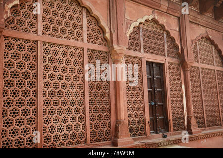 Lattice work at the Taj Mahal,Agra,India Stock Photo
