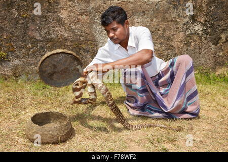 Sri Lanka - Galle, snake charmer Stock Photo