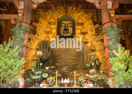 Nara, Japan at the Todaiji Buddha. Stock Photo