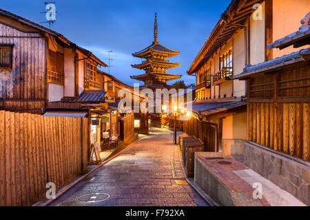 Kyoto, Japan old city at Yasaka Pagoda. Stock Photo