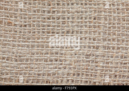 High quality close up picture of natural jute fabric. Stock Photo