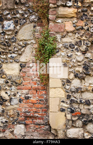 Image of a stone wall. Canterbury, England. Stock Photo
