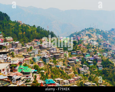 Aerial View of Shimla City From The State of Himalaya, mountains Stock Photo