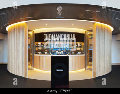 Entrance to The Mancunian at Etihad Stadium, Manchester City FC 2013, design by 20.20 Stock Photo